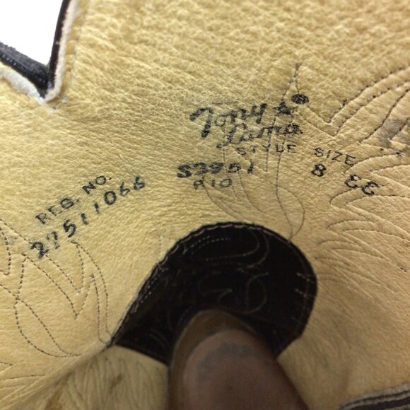 Tony Lama Vintage Leather Western Cowboy Boots Mens 8 EE Style S2951 - Picture 11 of 12